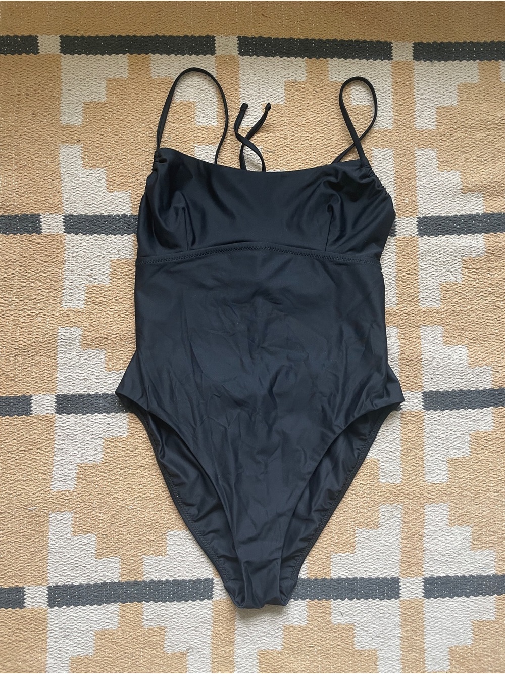 NWOT Galamaar Joni One-Piece Open Back Swimsuit in Noir